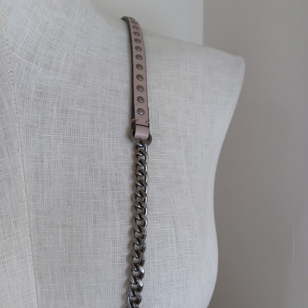 Rebecca Minkoff Love Crossbody Bag Blush Pink Quilted Pebbled Leather Silver HW - Picture 10 of 14